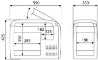 Waeco CDF25 cooler dimensions